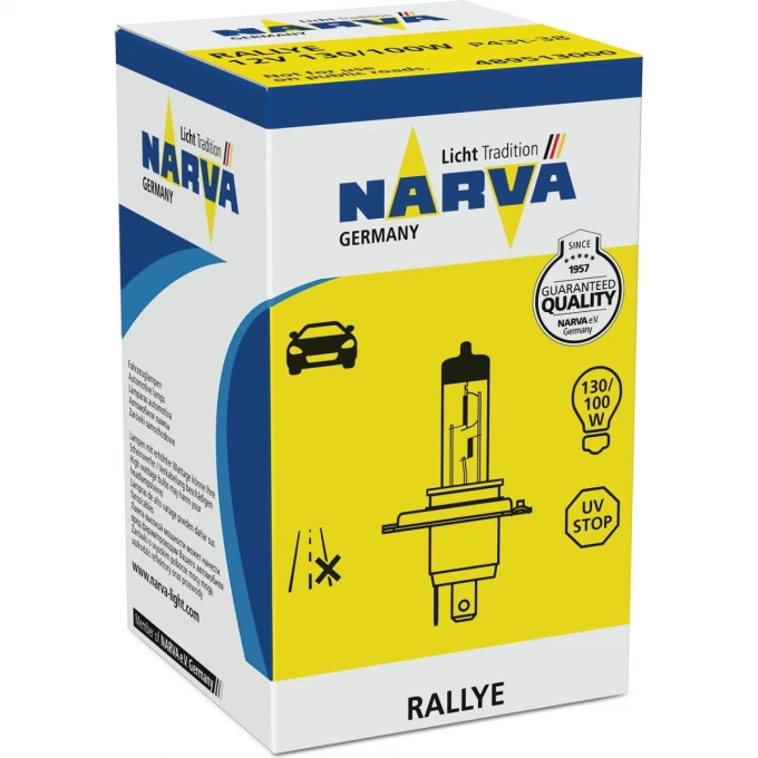 Лампа NARVA RALLYE H4 12V 130/100W P43t 83812969 Лампа NARVA RALLYE H4 12V 130/100W P43t 83812969
