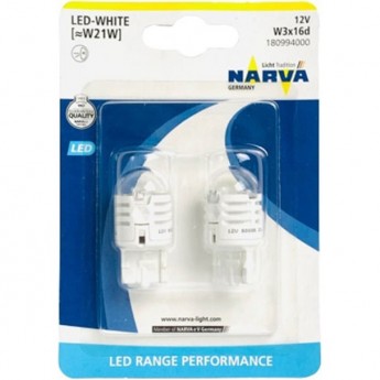 Лампа NARVA RANGE PERFORMANCE LED 12V W21W 1.75W W3x16d 2шт. Лампа NARVA RANGE PERFORMANCE LED 12V W21W 1.75W W3x16d 2шт.