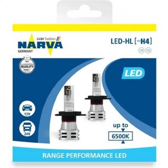 Лампа NARVA RANGE PERFORMANCE LED H4 12/24V 24W P43t-38 2 шт. Лампа NARVA RANGE PERFORMANCE LED H4 12/24V 24W P43t-38 2 шт.