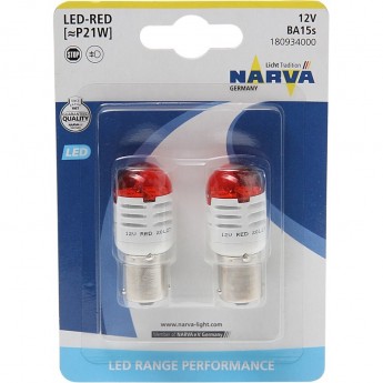 Лампа NARVA RANGE PERFORMANCE LED P21W BA15s 1.75W 12V 10 шт. Лампа NARVA RANGE PERFORMANCE LED P21W BA15s 1.75W 12V 10 шт.