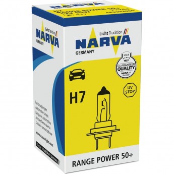 Лампа NARVA RANGE POWER 50+ H7 55W PX26d 12V Лампа NARVA RANGE POWER 50+ H7 55W PX26d 12V